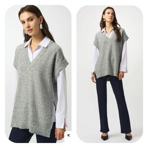 Joseph Ribkoff Silver Sleeveless Tunic w/Sequins